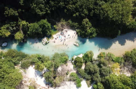 Acheron river aerial Epirus Greece web