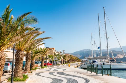 Argostoli waterfront Kefalonia Greece web