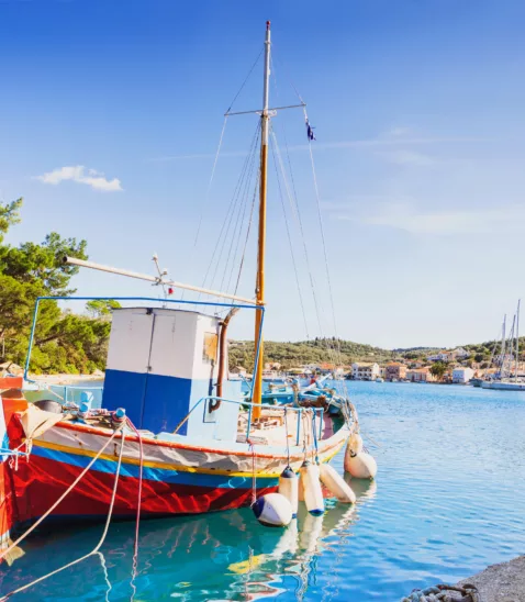 Fishing boat Gaios Paxos Greece web