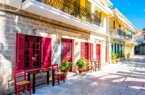 Lefkada town streets Lefkada Greece web