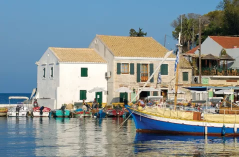 Loggos harbour wall Paxos Greece web