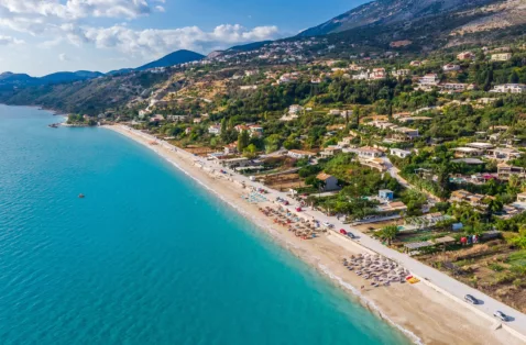 Lourdas and beach Kefalonia Greece web