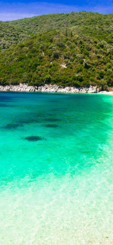 Mikros Gialos beach Lefkada Greece web crop