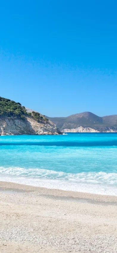 Myrtos down on the beach Kefalonia Greece