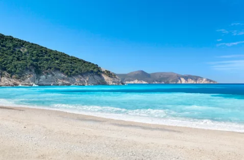 Myrtos down on the beach Kefalonia Greece