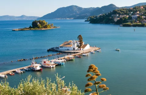 Pontikonisi from Kanoni Corfu Greece web crop