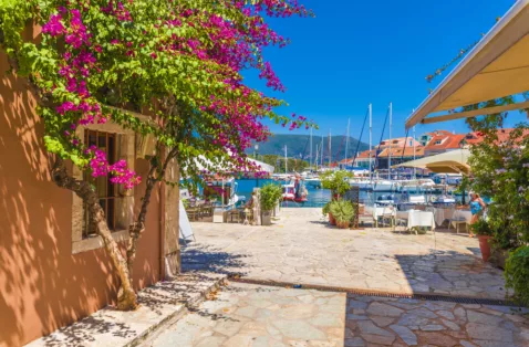 Shutterstock fiskardo harbour street