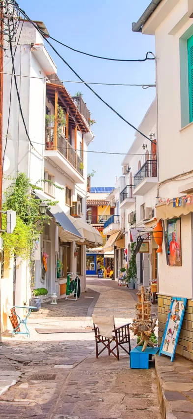 Skiathos Town street Greece