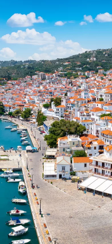 Skopelos Town side view Skopelos Greece web