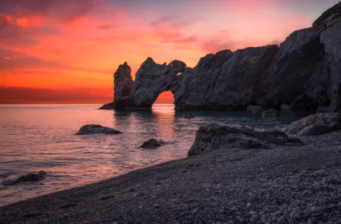 Sunset Lalaria beach Skiathos Greece web