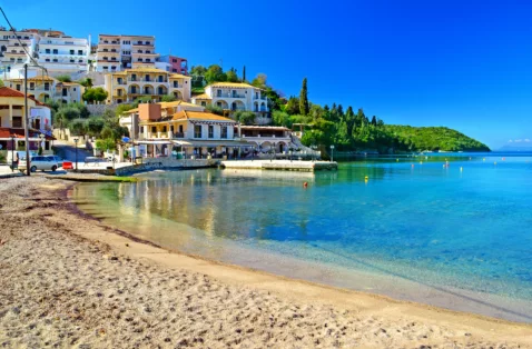 Syvota town harbour Epirus Greece