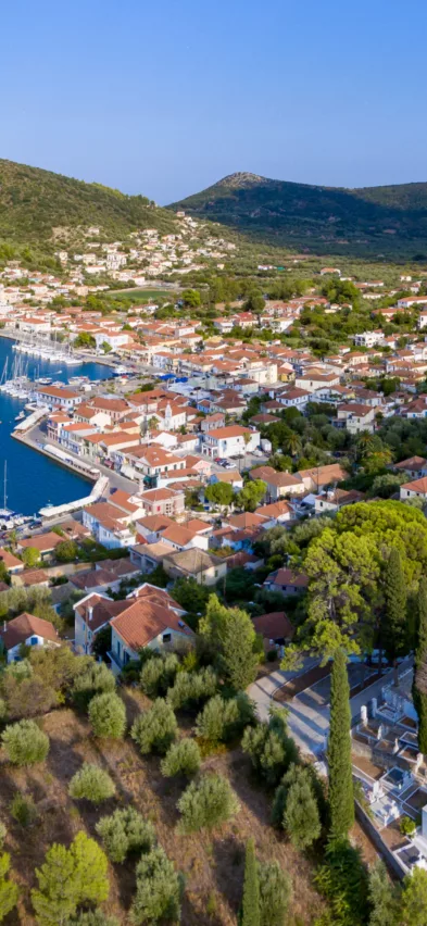 Vathy aerial Ithaka Greece web crop