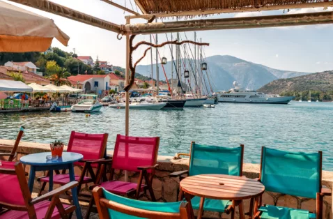 Waterfront taverna Vathy Ithaka Greece web